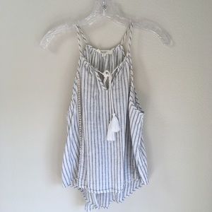 White Striped Tank Top